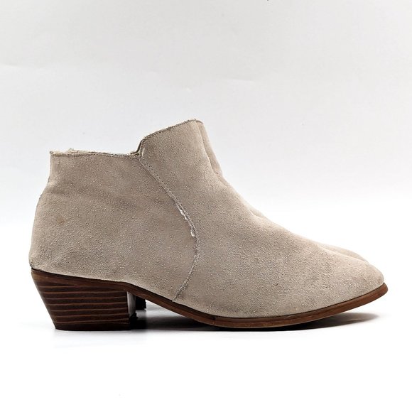 Free People X Ecote Women Low Western Cream Suede ankle Boots size 10 - Picture 10 of 12